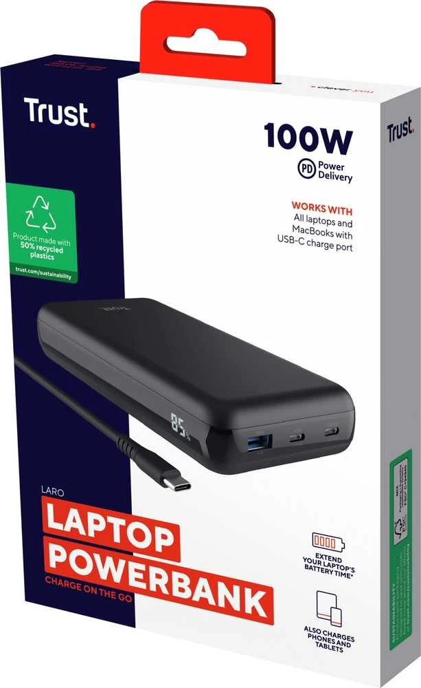 Trust Laro - 100 W laptop power bank (juodas)