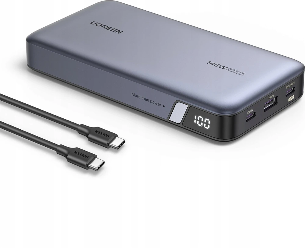 Nešiojamas įkroviklis UGREEN Powerbank 145W nešiojamajam kompiuteriui - 3 jungtys / 25000mAh