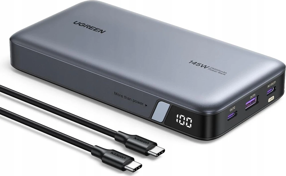 Nešiojamas įkroviklis UGREEN Powerbank 145W nešiojamajam kompiuteriui - 3 jungtys / 25000mAh