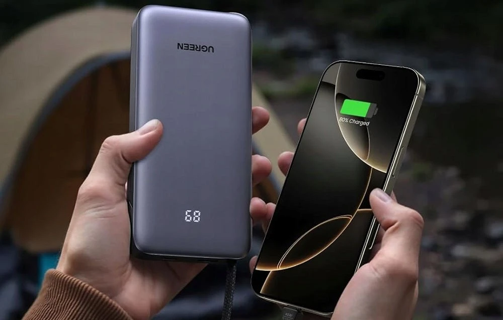UGREEN nešiojama baterija (Power Bank) 20000mAh, 45W, su integruotu kabeliu, greitasis įkrovimas