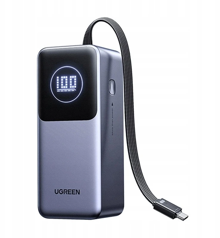 UGREEN nešiojama baterija (Power Bank) 20000mAh, 130W, su integruotu kabeliu, greitasis įkrovimas