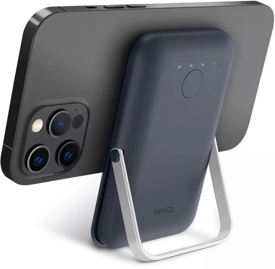 UNIQ Powerbank Hoveo 5000mAh USB-C 20W PD Fast charge Wireless Magnetic mėlynos spalvos