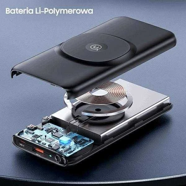 USAMS išorinė baterija PB62 10000mAh 20W QC3.0+PD magnetinis belaidis greito įkrovimo mėlynas 10KCD17104 (US-CD171)
