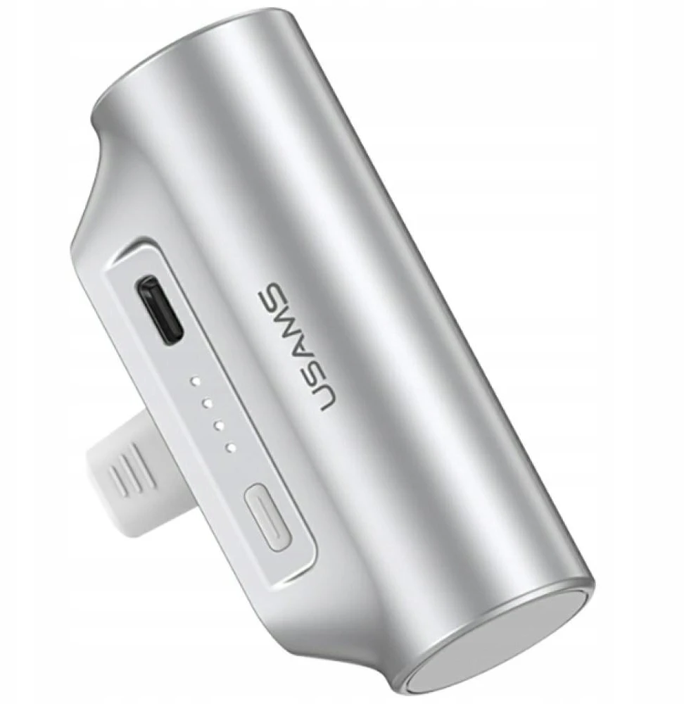 USAMS PB79 Mini Tail Plug nešiojama išorinė baterija 3000mAh USB-C sidabrinis