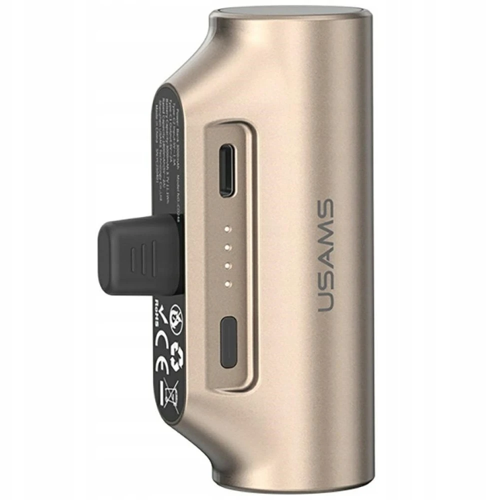USAMS PB79 Mini Tail Plug Portable Power Bank 3000mAh USB-C beige