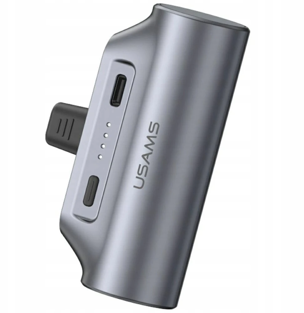 USAMS PB79 Mini Tail Plug nešiojama išorinė baterija 3000mAh USB-C pilka