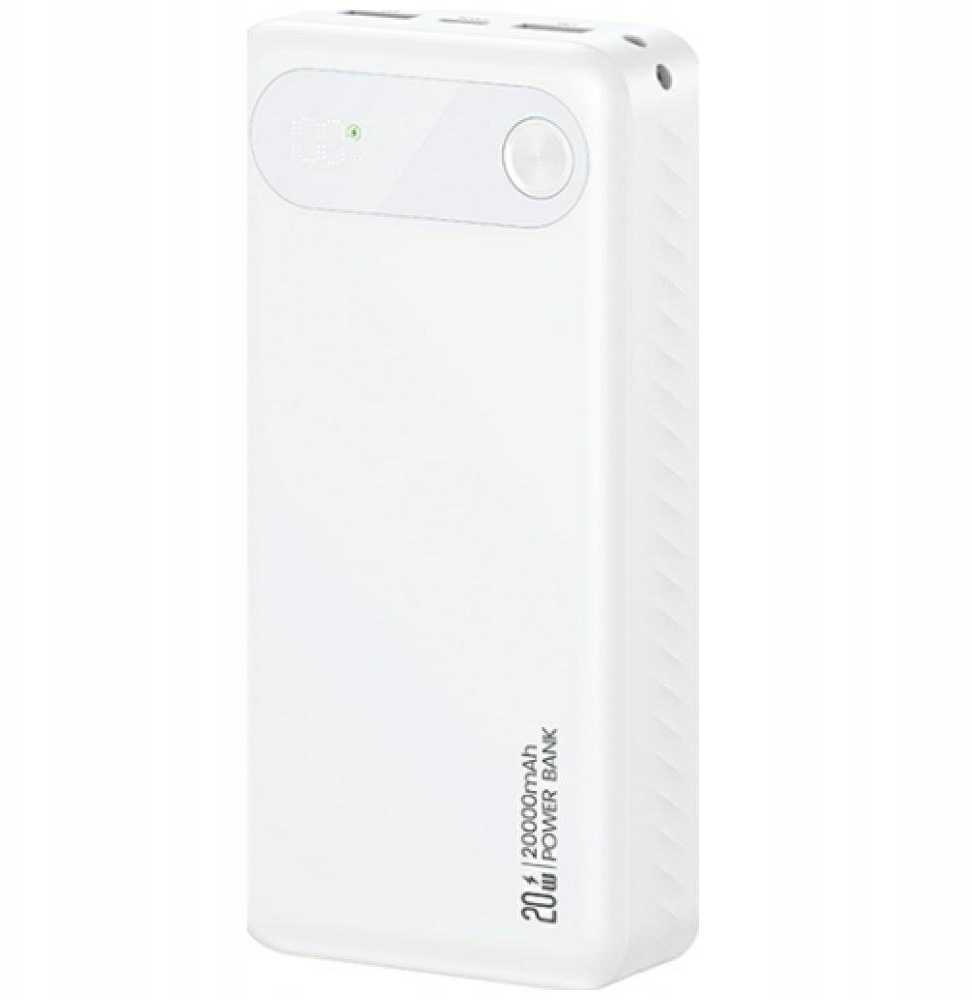 USAMS PB80 Power Bank PD20W 20000mAh baltas