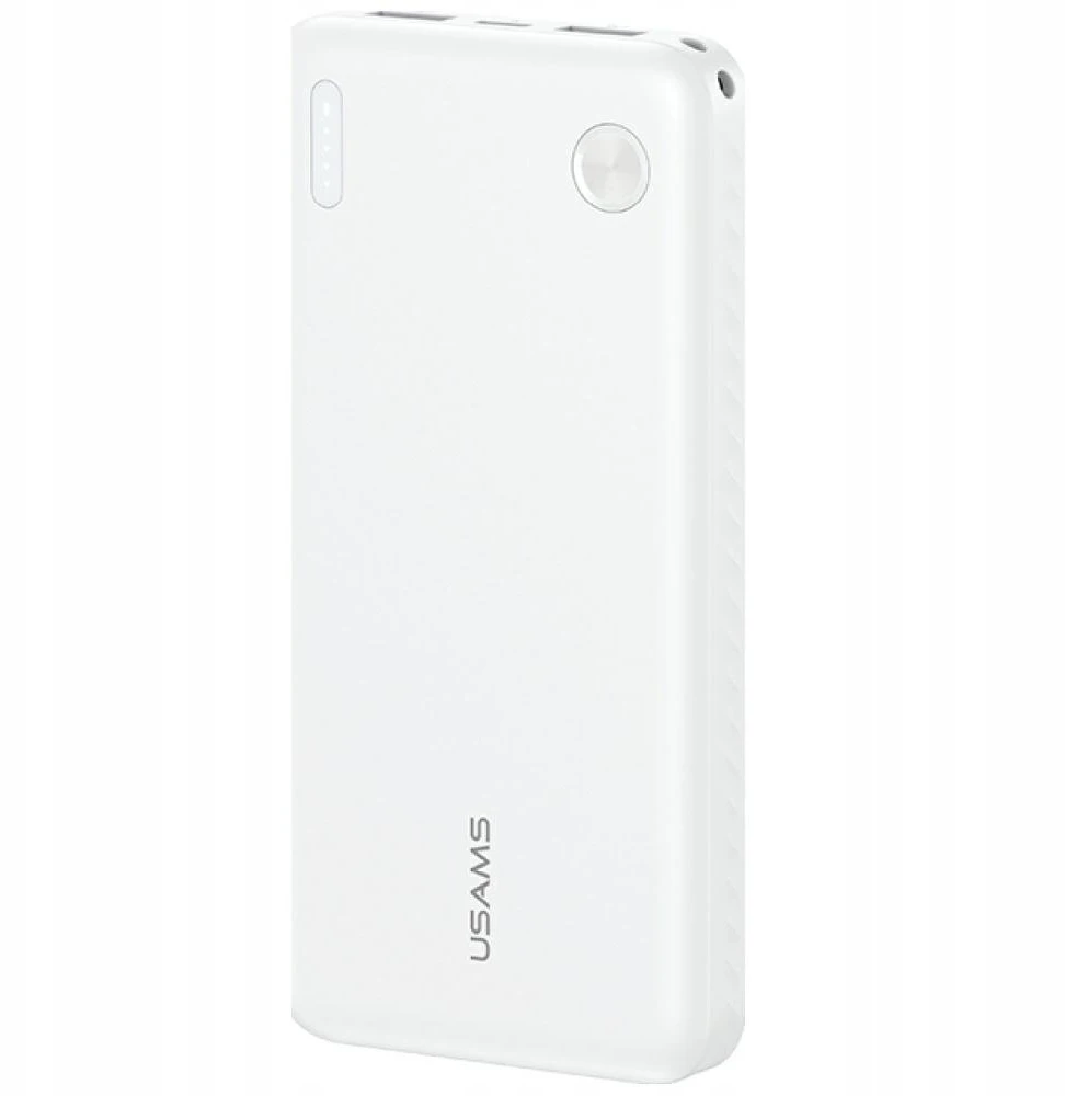 USAMS PB83 išorinė baterija 2xUSB-A 1xUSB-C 10000mAh baltas