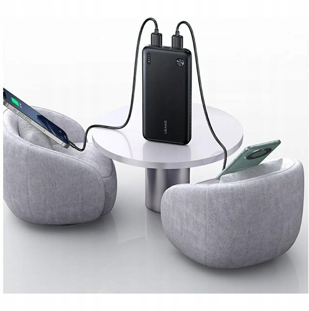 USAMS PB83 Power Bank 2xUSB-A 1xUSB-C 10000mAh juodas