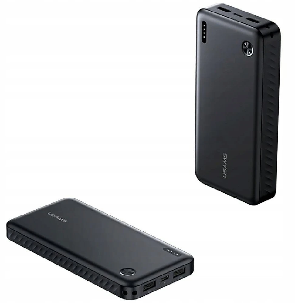 USAMS PB83 išorinė baterija 2xUSB-A 1xUSB-C 20000mAh baltas