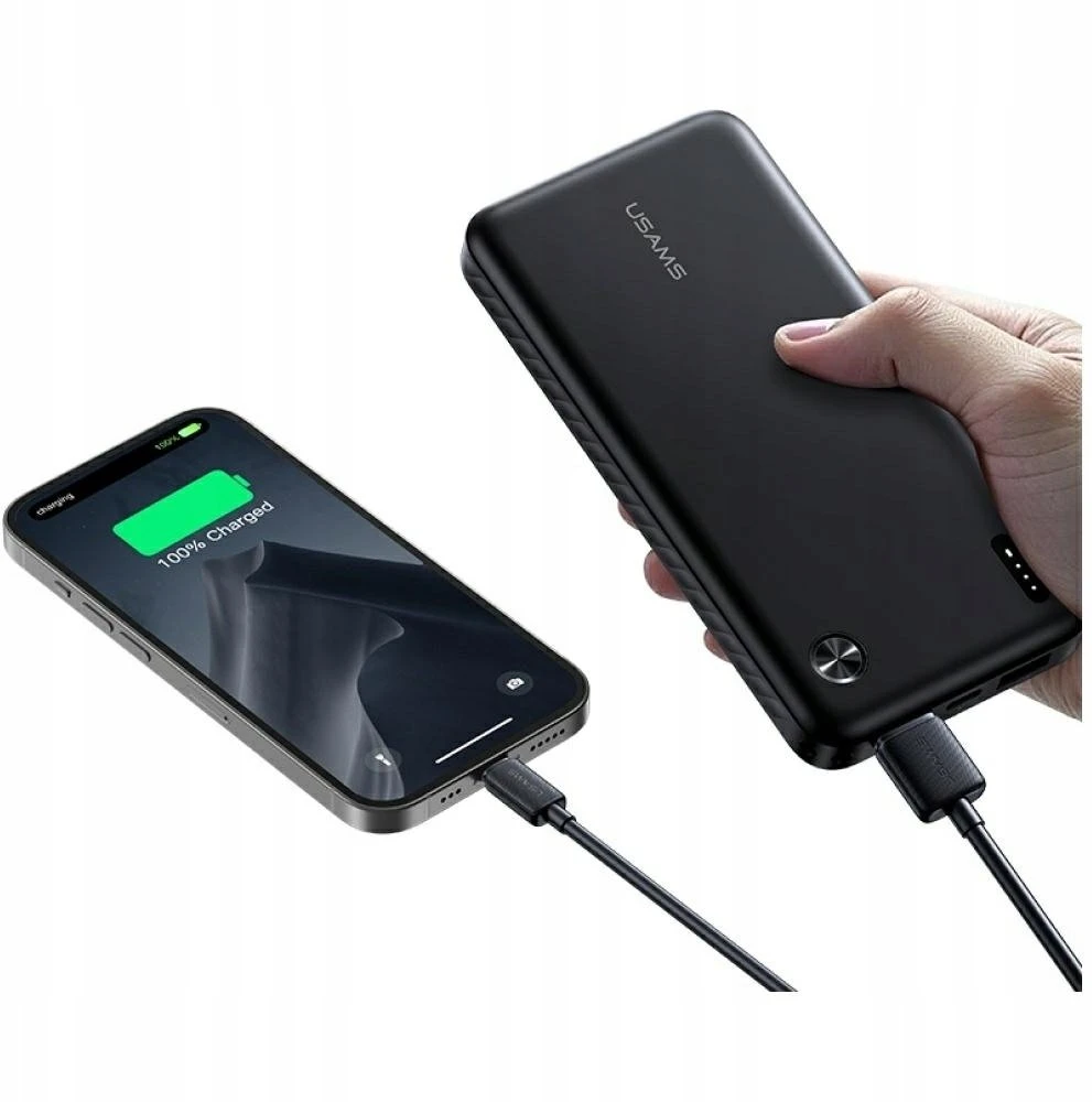 USAMS PB83 Power Bank 2xUSB-A 1xUSB-C 10000mAh juodas