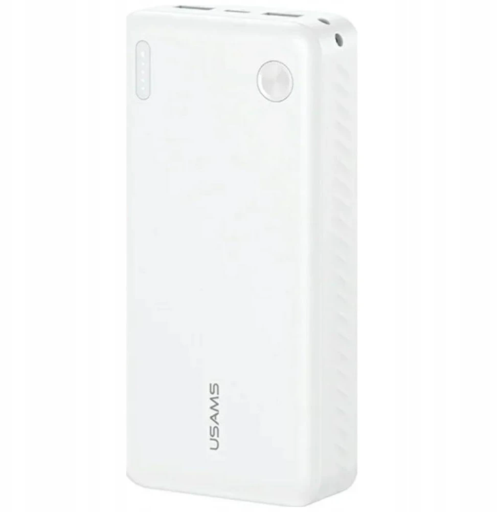 USAMS PB83 išorinė baterija 2xUSB-A 1xUSB-C 20000mAh baltas