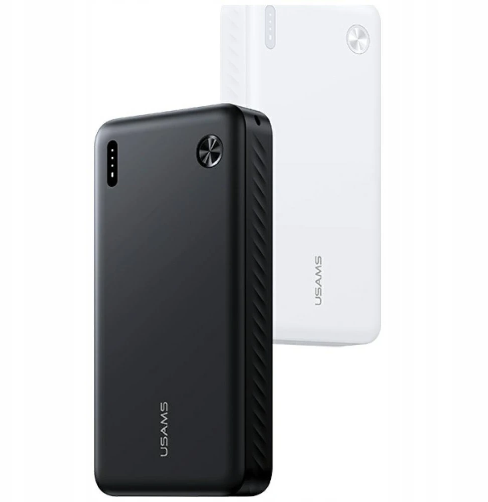 USAMS PB83 išorinė baterija 2xUSB-A 1xUSB-C 20000mAh baltas
