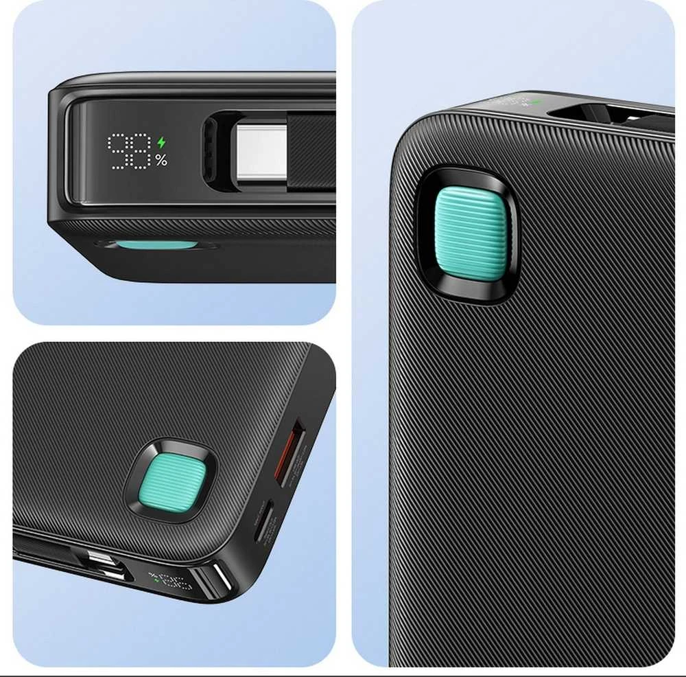 USAMS nešiojama baterija su ištraukiamu laidu, „Lightning“ tipo, 10000 mAh, PD, 20W, greito įkrovimo, XY serijos, W