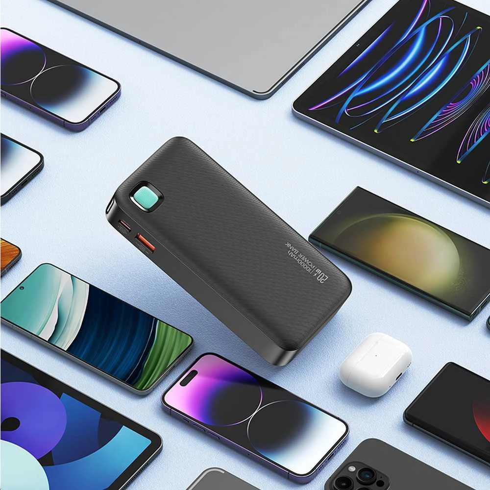 USAMS nešiojama baterija su ištraukiamu laidu, „Lightning“ tipo, 10000 mAh, PD, 20W, greito įkrovimo, XY serijos, W