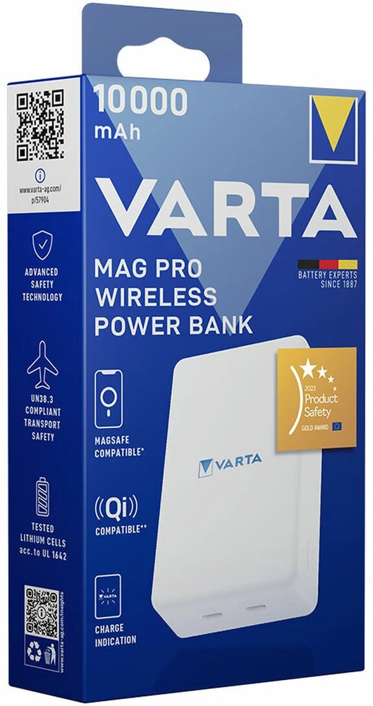 Varta Powerbank belaidis indukcinis Mag Pro 10000 mAh Baltas