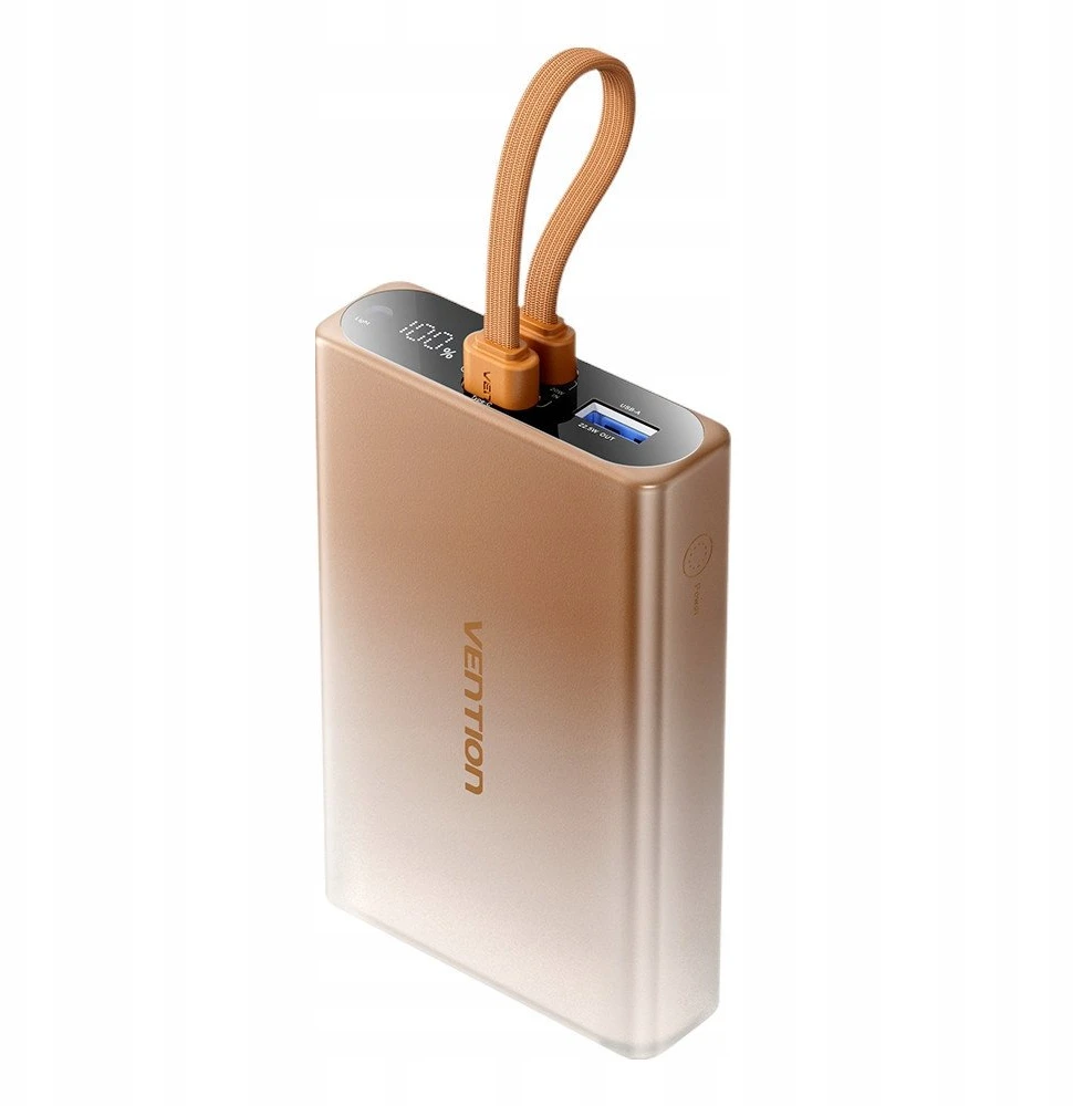 „Vention“ 10000 mAh išorinė baterija su LED ekranu, USB-C + „Lightning“ + USB-A, 22,5 W (varis)