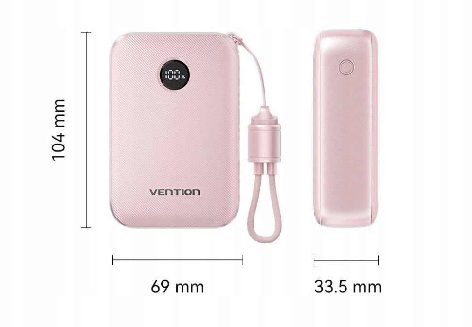 Nešiojamoji baterija „Vention“ 20000mAh, 2xUSB-C, 1xUSB-A, 22,5W, juoda