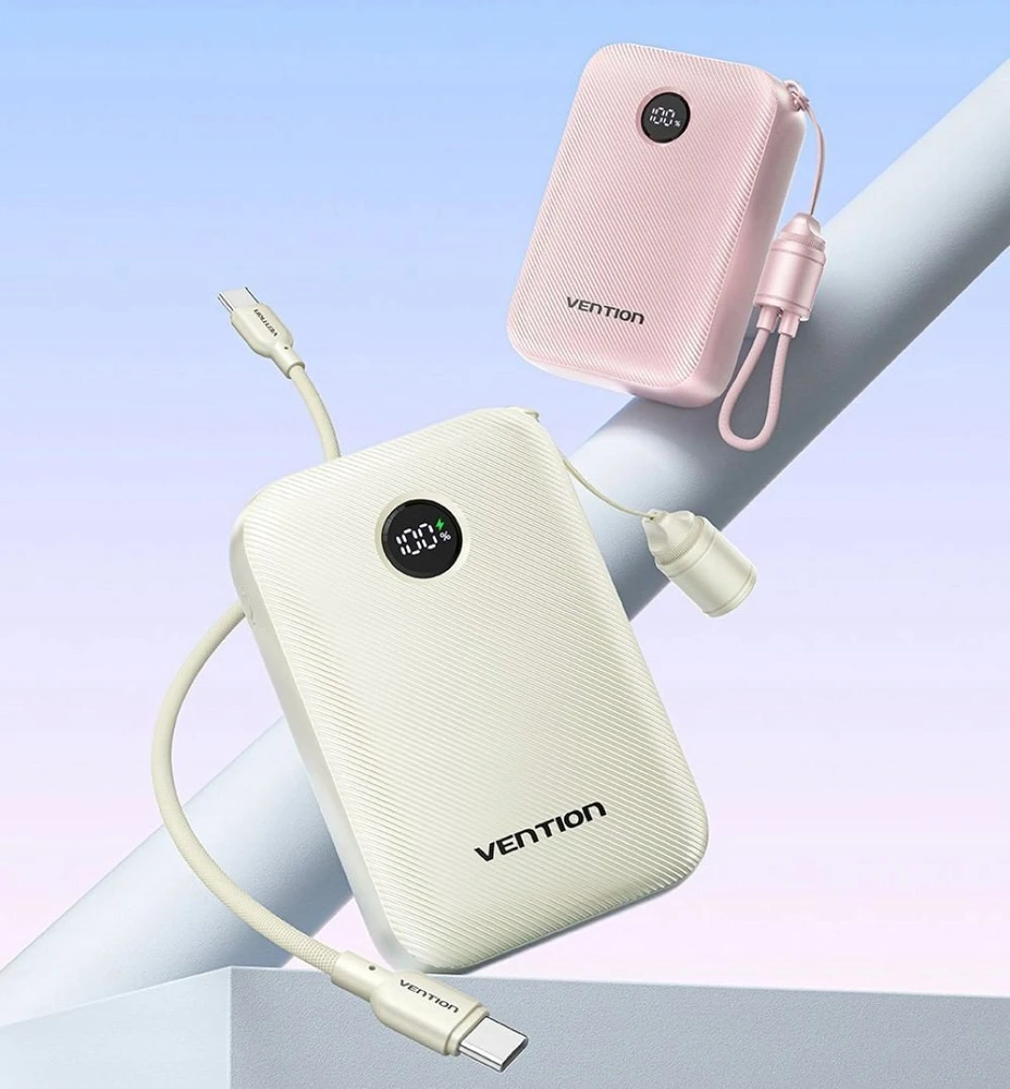Nešiojamoji baterija „Vention“ 20000mAh, 2xUSB-C, 1xUSB-A, 22,5W, juoda
