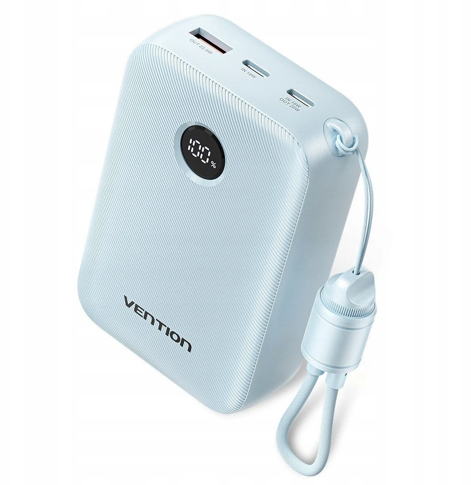 Nešiojamoji baterija „Vention“ 20000mAh, 2xUSB-C, 1xUSB-A, 22,5W, juoda