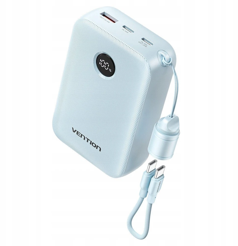 Nešiojamoji baterija „Vention“ 20000mAh, 2xUSB-C, 1xUSB-A, 22,5W, juoda