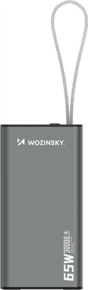 Powerbank Wozinsky K65+ 65W 30000mAh 2x USB-C, 1x USB-A 65W – pilka