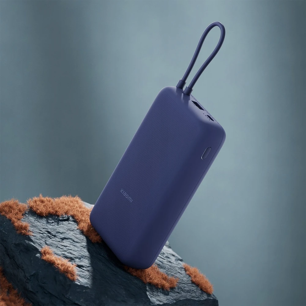 „Xiaomi 33W Power Bank“ (integruotas laidas) | 20000 mAh | USB-C/USB-C laidas/USB-A | Mėlyna