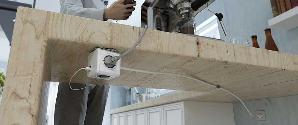 Allocacoc PowerCube Extended 4 lizdai 2x USB 1,5m malūnėlis
