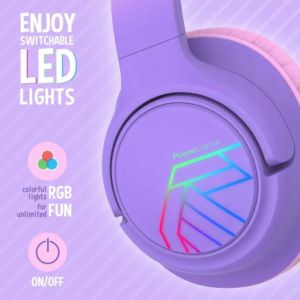 PowerLocus Bobo Kids ausinės su RGB švytėjimu