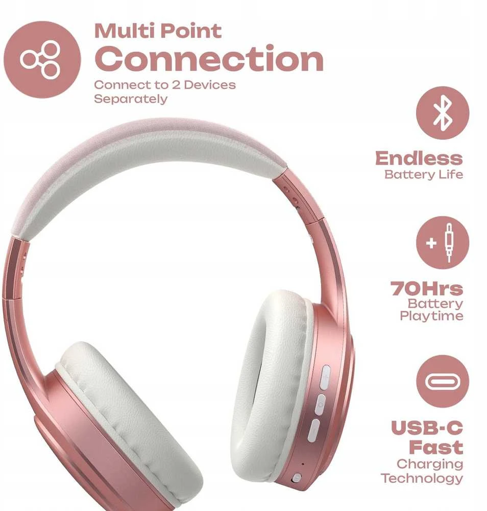 Ausinės PowerLocus P19 Rožinė Złoto (PL253352)