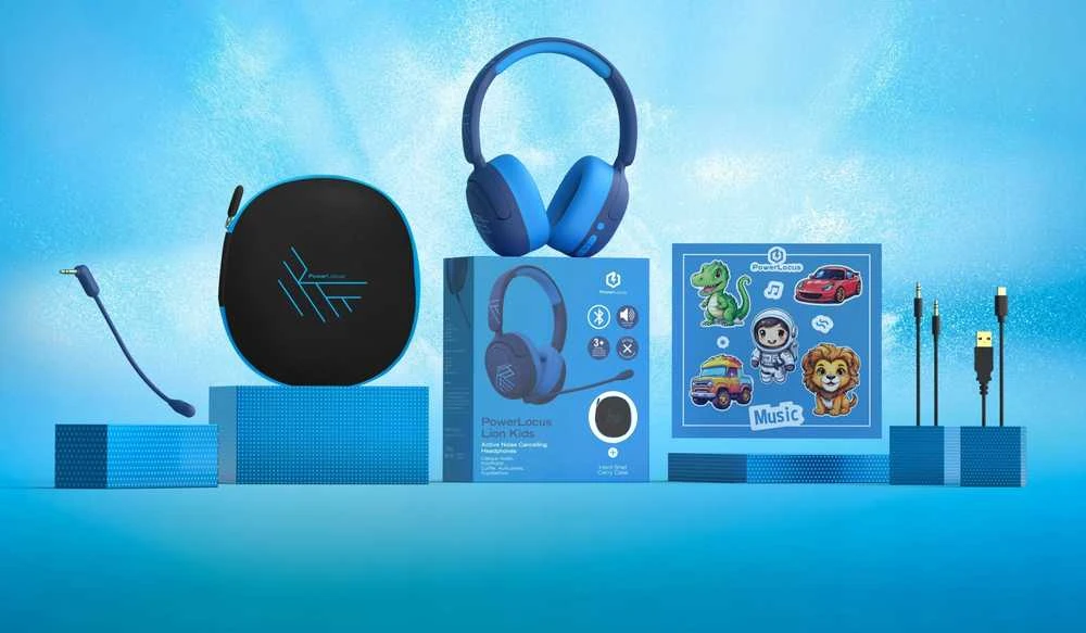 PowerLocus Lion Kids ausinių komplektas su priedais