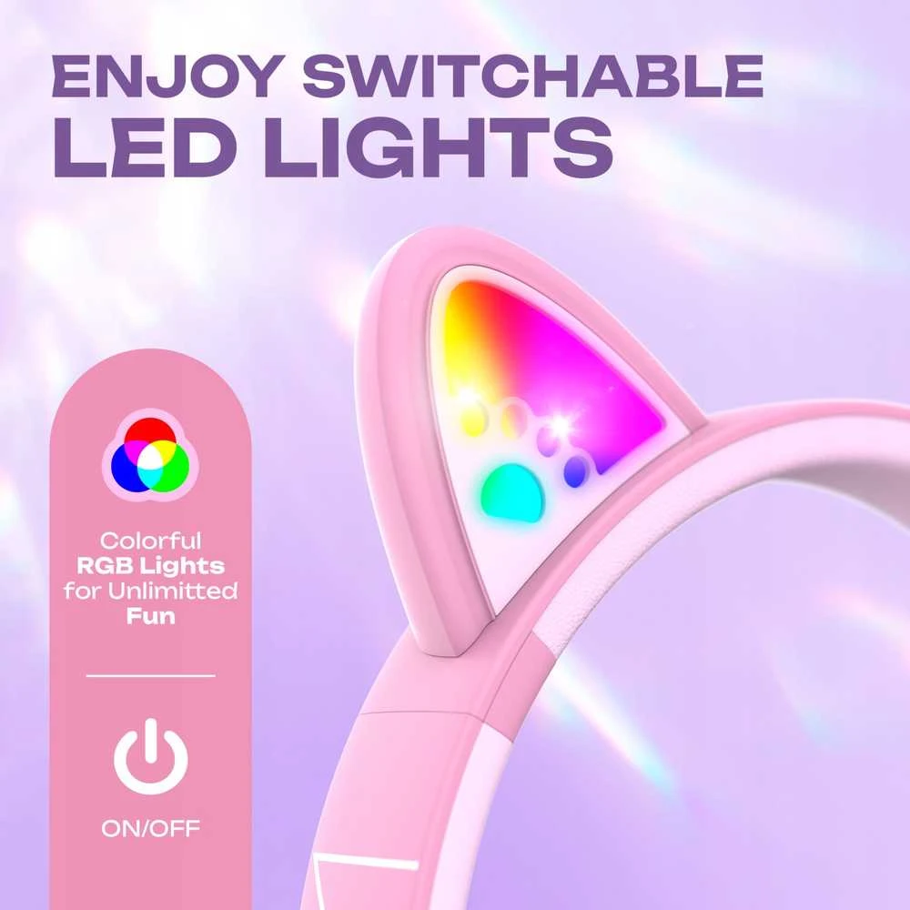 PowerLocus Bobo ausinės – RGB šviečiančios katės ausys