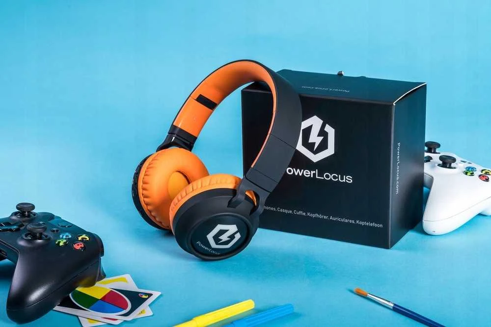 PowerLocus Bobo Kids ausinės su dėžute ir žaidimų pulteliais