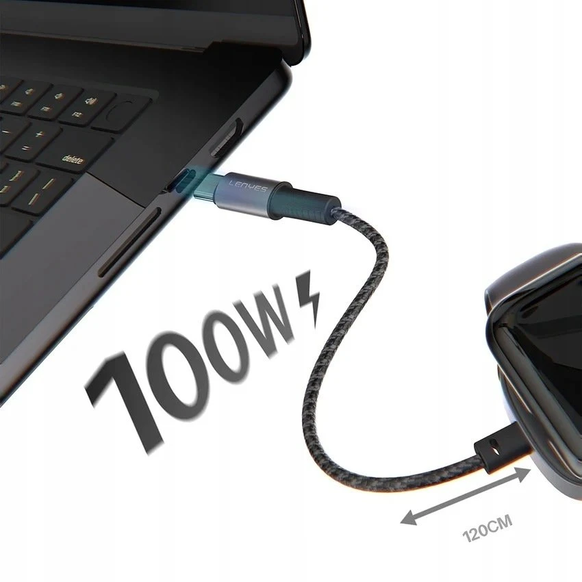 „PowerNeed USB-C 100 W laidas su įkrovikliu LC540 TC-TC“