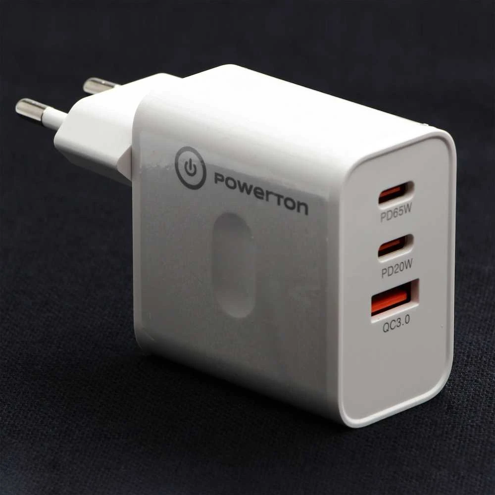Powerton ENERGY VOLTIX Maitinimo šaltinis / sieciowy adapter 65W, 3 porty, USB-C, USB-A