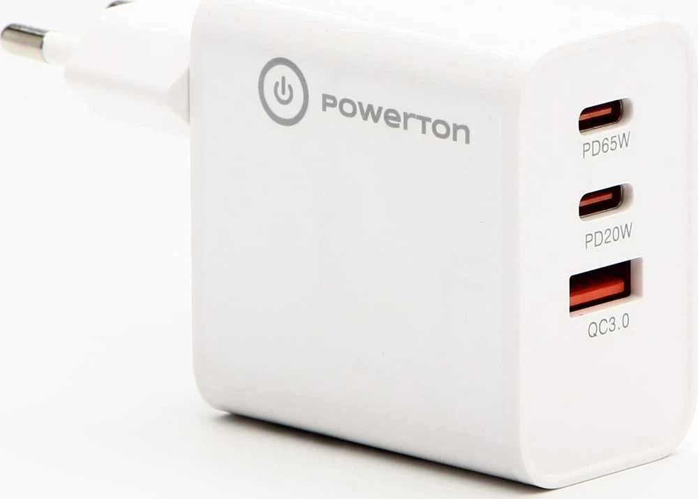 Powerton ENERGY VOLTIX Maitinimo šaltinis / sieciowy adapter 65W, 3 porty, USB-C, USB-A