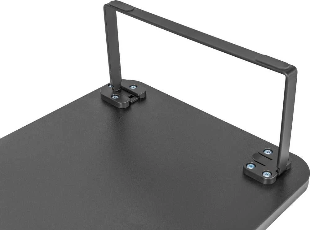 Laikiklis Powerton Monitoriaus pagrindas, lengvas montavimas, vieta klaviatūrai, juoda, metalinė / MDf plokštė, 20 kg keliamoji galia, Powerton, ergo