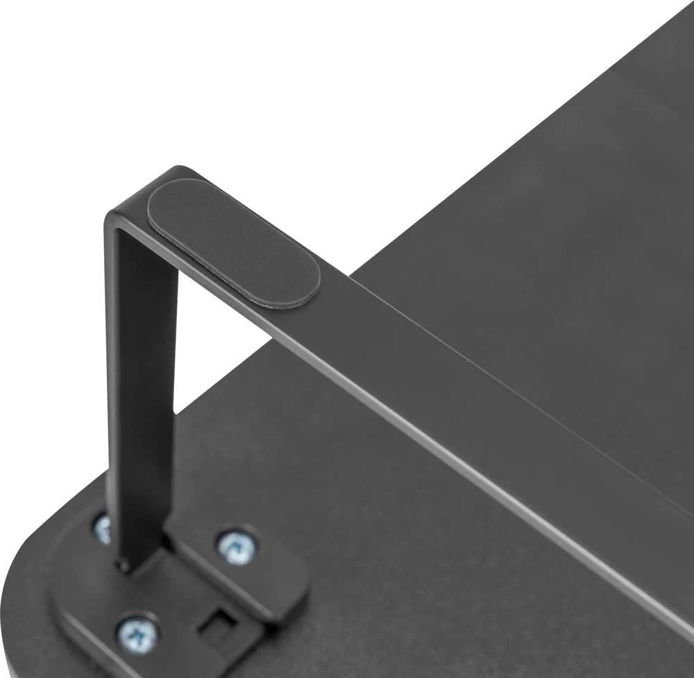 Laikiklis Powerton Monitoriaus pagrindas, lengvas montavimas, vieta klaviatūrai, juoda, metalinė / MDf plokštė, 20 kg keliamoji galia, Powerton, ergo