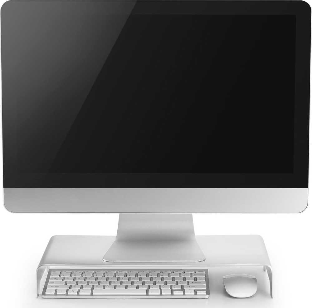 Laikiklis Powerton pagrindas pagal monitoriaus, modernus minimalistinio dizaino, sidabro, aliuminio, 10 kg apkrovos pajėgumas, Powerton, ergo