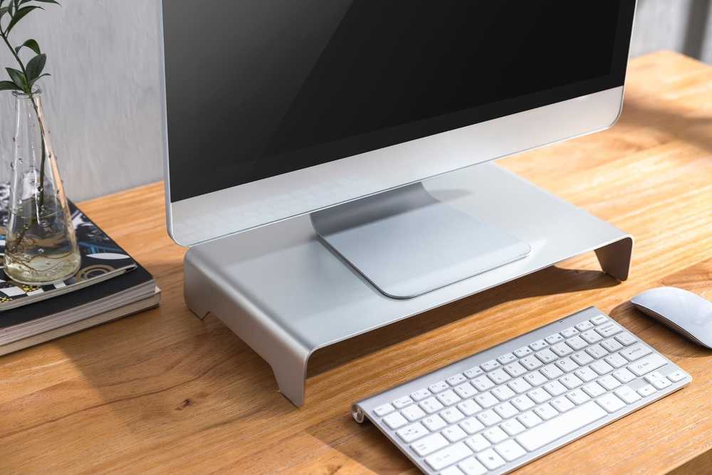 Laikiklis Powerton pagrindas pagal monitoriaus, modernus minimalistinio dizaino, sidabro, aliuminio, 10 kg apkrovos pajėgumas, Powerton, ergo