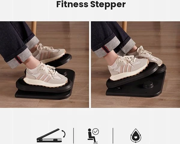 Powerton ERGO STEPPER ergonomiškas kojų atramos pagrindas, juodas
