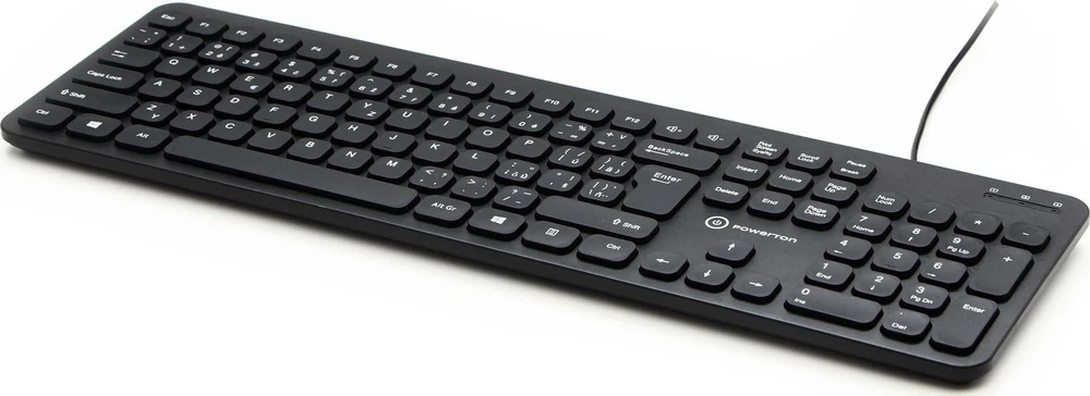 Powerton LIFE SLIM Klaviatūra su laidu (USB) CZ/SK, juoda