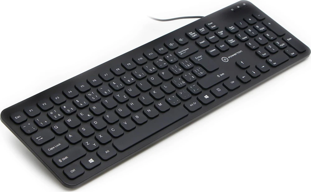 Powerton LIFE SLIM Klaviatūra su laidu (USB) CZ/SK, juoda