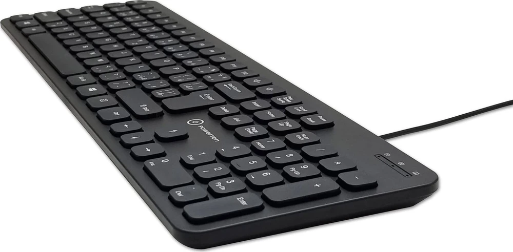 Powerton LIFE SLIM Klaviatūra su laidu (USB) CZ/SK, juoda