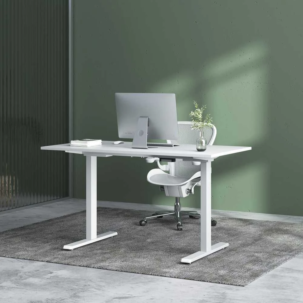 Powerton Desk rėmas/pagrindas, elektra reguliuojamas, tarpų reguliavimas 500mm, apsaugos nuo susidūrimo sistema, balta, keliamoji galia 100 kg, Powerton