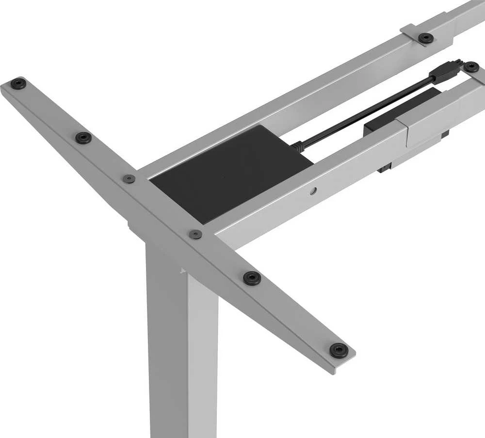 Powerton Desk rėmas/pagrindas, elektra reguliuojamas, tarpų reguliavimas 500mm, apsaugos nuo susidūrimo sistema, pilka, 100 kg keliamoji galia, Powerton