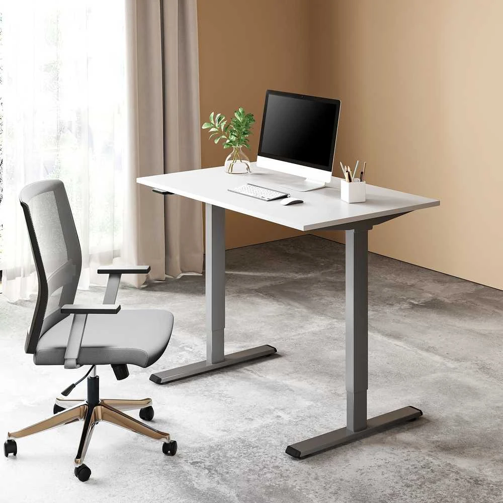 Powerton Desk rėmas/pagrindas, elektra reguliuojamas, tarpų reguliavimas 500mm, apsaugos nuo susidūrimo sistema, pilka, 100 kg keliamoji galia, Powerton