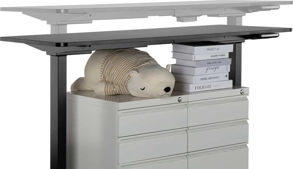 Powerton Desk rėmas/pagrindas, elektra reguliuojamas, tarpų reguliavimas 500mm, apsaugos nuo susidūrimo sistema, juoda, keliamoji galia 100 kg, Powerton