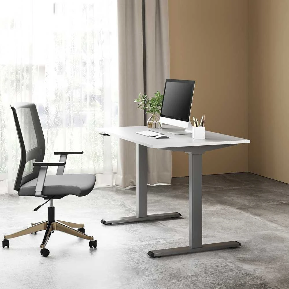 Powerton Desk rėmas/pagrindas, elektra reguliuojamas, tarpų reguliavimas 500mm, apsaugos nuo susidūrimo sistema, pilka, 100 kg keliamoji galia, Powerton