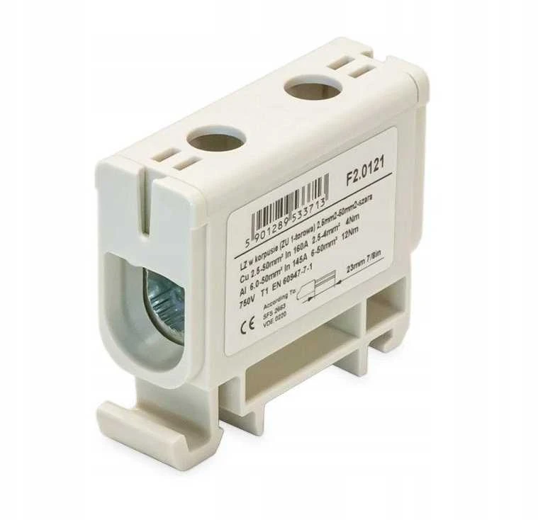 Pozostali Gnybtų juosta LZ F-ELEKTRO F2.0295 ZU korpuse, 1 bėgelio (2x50/2x50mm2), Al/Cu rutulys